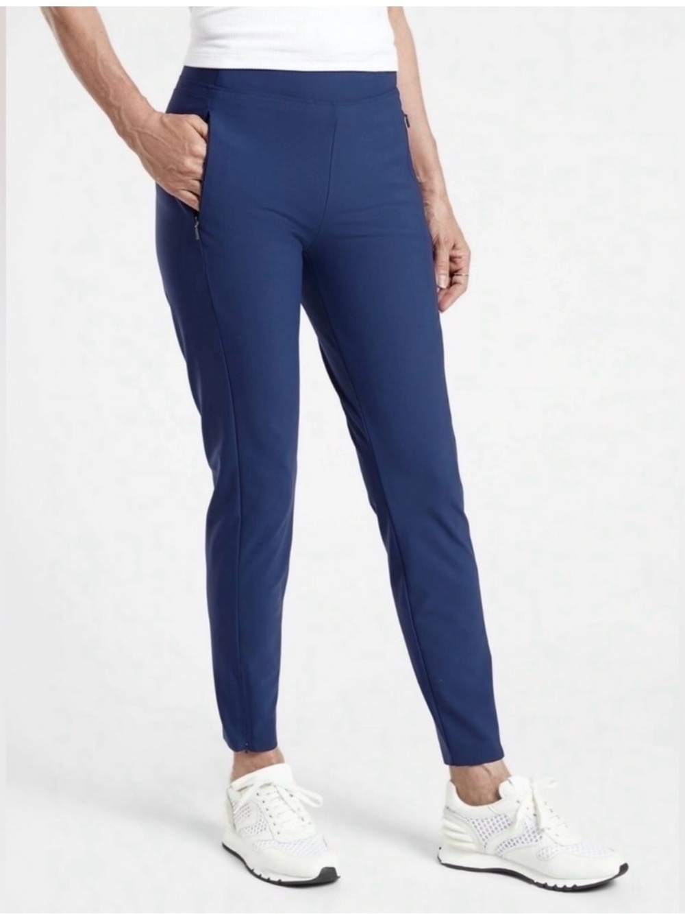 Athleta Hi-Rise Stellar Tight Casual Pant Size 6 Petite Navy NWT